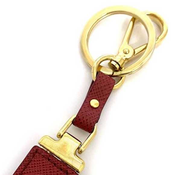 Prada Key Ring Red Saffiano 1PP067 Leather GP PRADA Holder Bag Charm Women's ... - Picture 7 of 10
